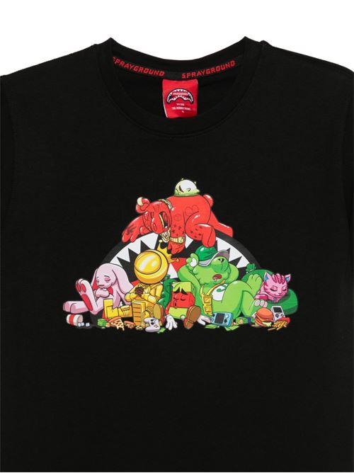 T-shirt bambino Sprayground nera con stampa grafica Sprayground kids | SPY1536BLKX